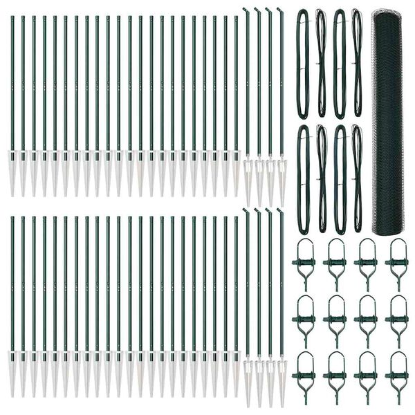 vidaXL Žoga āķis Zaļa 100 x 1,2 m (13 mm siets) Tērauds un PVC