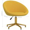 vidaXL virtuves krēsli, 4 gab., dzeltens samts