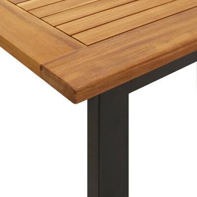 vidaXL dārza galds ar U-formas kājām, 160x80x75 cm, akācijas masīvkoks