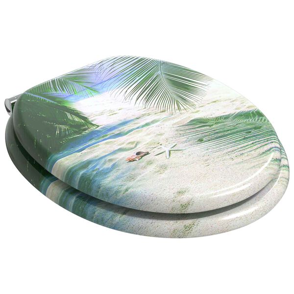 vidaXL Mīksta aizvēr&scaron;anās tualetes sēdeklis Zaļa 44 x 38 cm