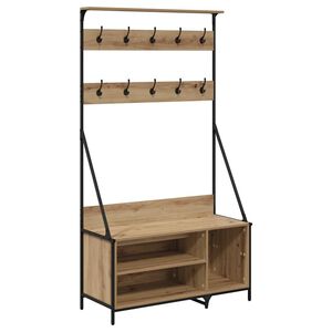 vidaXL Apģērba statīvs ar plauktu Artisānā ozols 100 x 41 x 184 cm