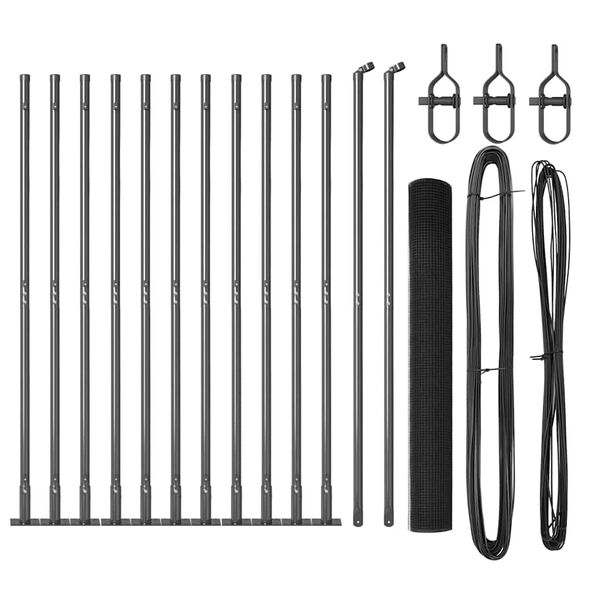 vidaXL Žoga āķis Pelēka 25 x 1 m (12 x 12 mm siets) Tērauds