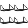 vidaXL Sienas plaukti 4 gab. Melns ozols 30 x 16 x 15,5 cm