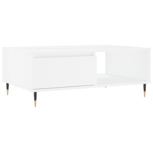 vidaXL kafijas galdiņ&scaron;, balts, 90x60x35 cm, inženierijas koks