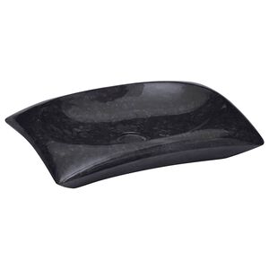 vidaXL izlietne, 50x35x10 cm, melns marmors