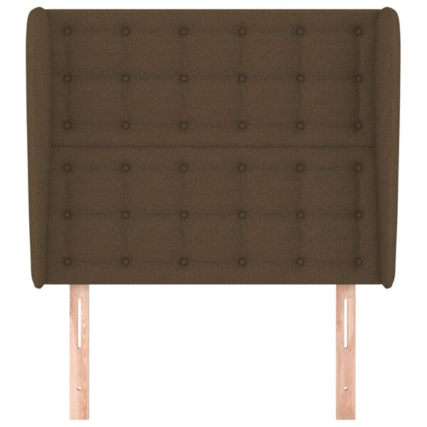 vidaXL galvgalis ar malām, 103x23x118/128 cm, tum&scaron;i brūns audums