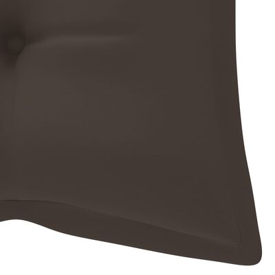vidaXL sols ar pelēkbrūnu matraci, 120 cm, masīvs tīkkoks