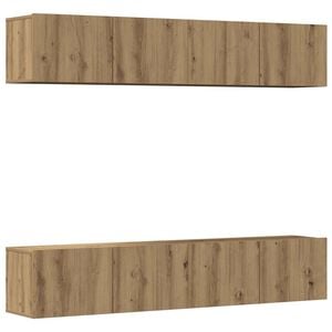 vidaXL 4-daļīgs pie sienas stiprināms TV skapja komplekts Artisan Oak