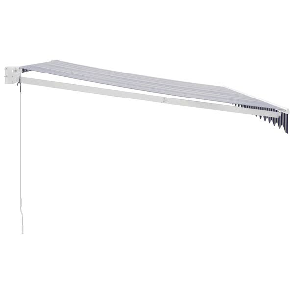 vidaXL izvelkama markīze, zila, balta, 4x3 m, audums, alumīnijs