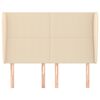 vidaXL galvgalis ar malām, 147x23x118/128 cm, krēmkrāsas audums
