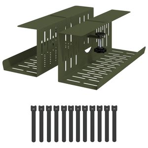 vidaXL Galda kabeļu organizators 2 gab. Olīvu zaļ&scaron; 35 x 12 x 13 cm