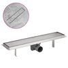 vidaXL lineārā du&scaron;as noteka, 530x140 mm, nerūsējo&scaron;s tērauds