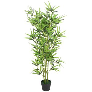 vidaXL mākslīgais bambuss ar podiņu, 120 cm, zaļ&scaron;