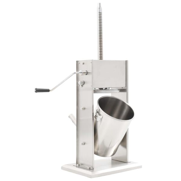 vidaXL manuāls desu pildītājs, sudraba krāsa, 10 L, nerūsējošs tērauds