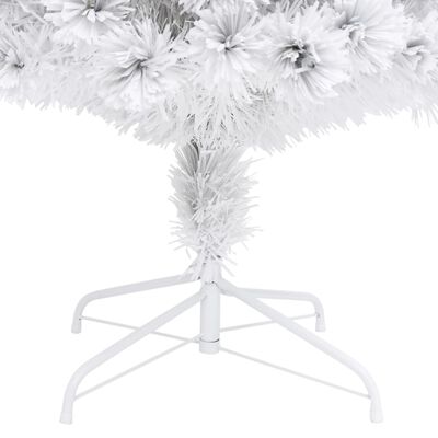 vidaXL izgaismota Ziemassvētku egle, balta, 180 cm, optiskā šķiedra