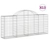 vidaXL arkveida gabiona grozi, 13 gb., 200x30x80/100cm, cinkota dzelzs