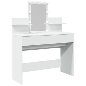 vidaXL spoguļgaldiņ&scaron; ar LED, 100x40x130 cm, balts