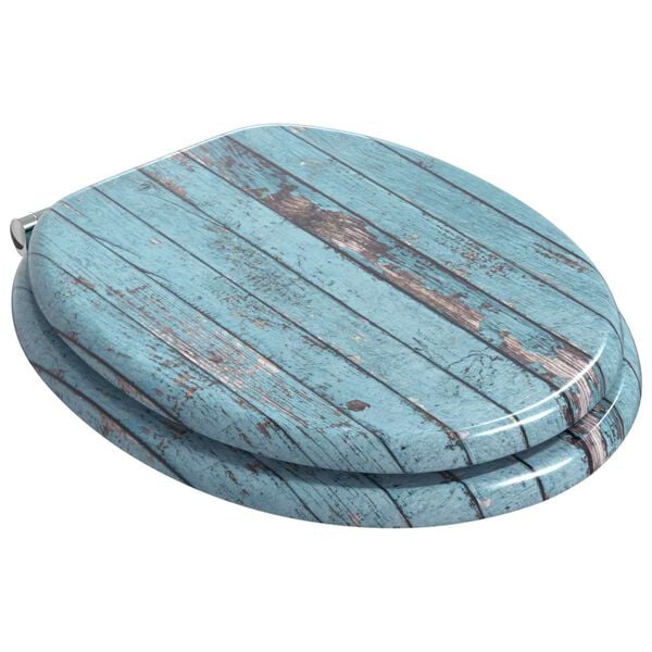 vidaXL Tualetes sēdeklis Zila 44 x 38 cm MDF plāksne