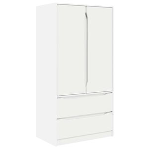 vidaXL Skapis ar atvilktni Balts 79,5 x 49 x 156 cm Inženierijas koks