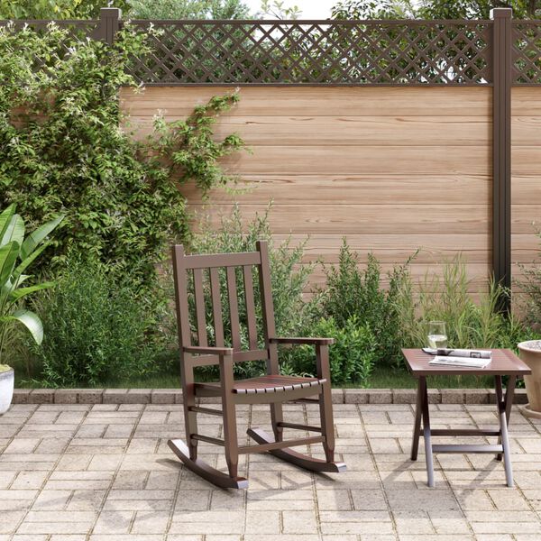 vidaXL bērnu &scaron;ūpuļkrēsls, brūns, papeles masīvkoks