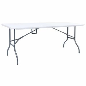 vidaXL saliekams dārza galds, balts, 180x72x72 cm, HDPE