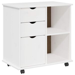 vidaXL Rito&scaron;ais skapis Balts 63,5 x 39 x 65,5 cm Cieta priede