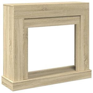 vidaXL kamīna apmale, ozola krāsa, 100x30x87,5 cm, konstruēts koks