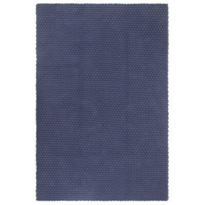 vidaXL paklājs, taisnstūra, tumši zils, 160x230 cm, kokvilna