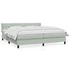 vidaXL Box Spring Gulta ar matraci Gai&scaron;i pelēks 200x220 cm samts