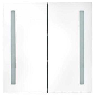 vidaXL vannasistabas skapītis ar spoguli un LED, 62x14x60 cm, melns