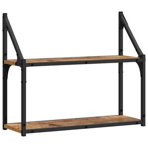vidaXL Sienas plaukts Pie sienas Vecs koks 60 x 21 x 51 cm