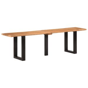 vidaXL sols, 160 cm, akācijas masīvkoks un tērauds