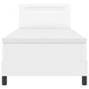 vidaXL Kastītes atsperu gulta Balts 100 x 200 cm Mākslīgā āda
