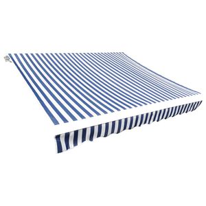 vidaXL nojumes maiņas jumts, zils un balts, 430x295 cm, poliesters