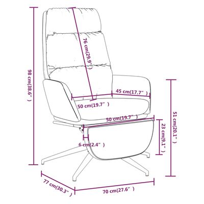 vidaXL atpūtas krēsls ar kāju balstu, krēmkrāsas audums