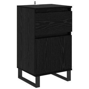 vidaXL Puse ar atvilktni Melns ozols 35 x 40 x 70 cm Inženierijas koks