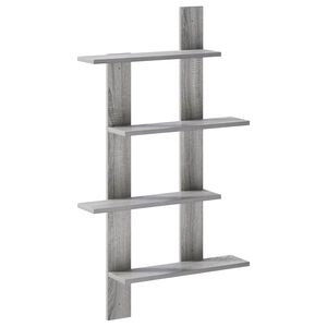 vidaXL Sienas plaukts Pelēks Sonoma 61 x 13,5 x 105 cm
