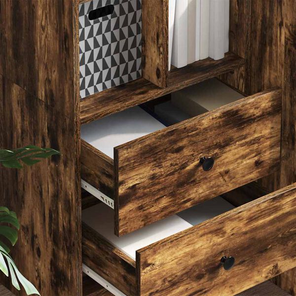 vidaXL Augstais skapītis ar atvilktni Dūmaka ozols 45,5 x 34 x 127 cm