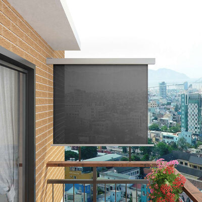 vidaXL balkona sānu markīze, pelēka, 150x200 cm, daudzfunkcionāla