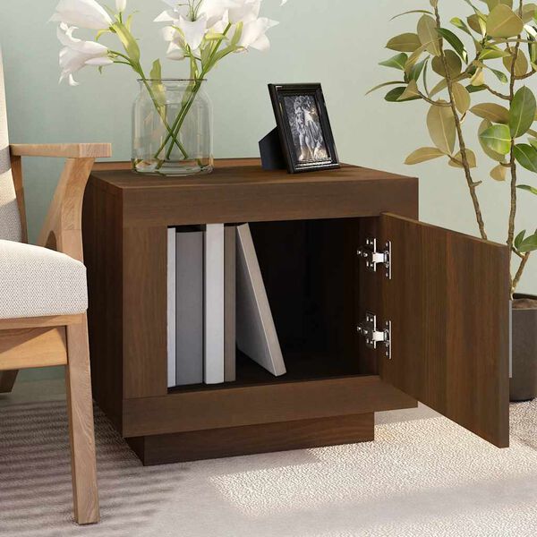 vidaXL kafijas galdiņ&scaron;, brūna ozola, 51x50x45 cm, inženierijas koks