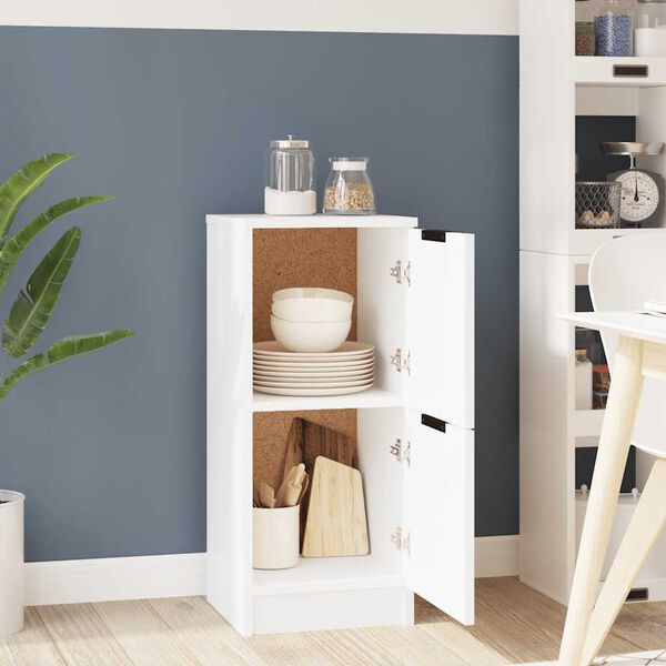 vidaXL kumode, balta, 30x30x70 cm, inženierijas koks