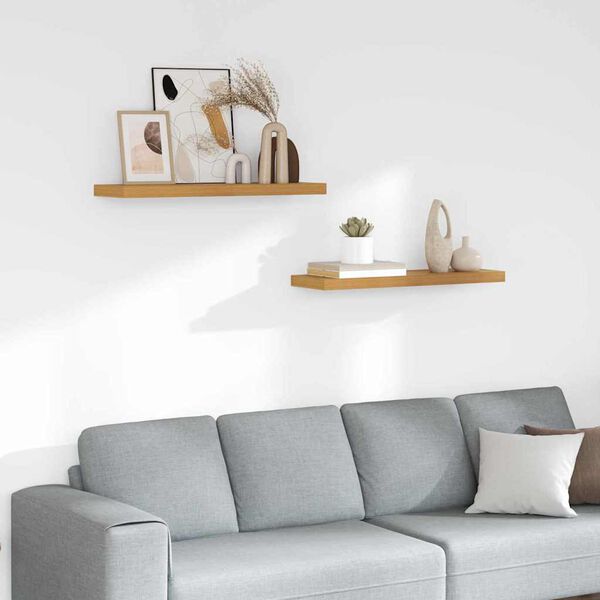 vidaXL Sienas plaukts 2 pcs Bē&scaron;a 90 x 23,5 x 4 cm Inženierijas koks