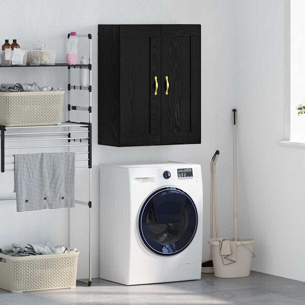 vidaXL Sienas skapis Melns ozolkoks 69,5 x 34 x 90 cm