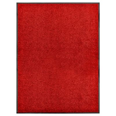 vidaXL durvju paklājs, mazgājams, sarkans, 90x120 cm