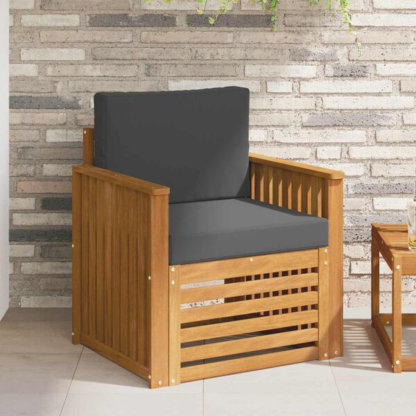 vidaXL Āra dīvānu komplekts ar spilvenu Dabiska 71 x 63 x 73 cm