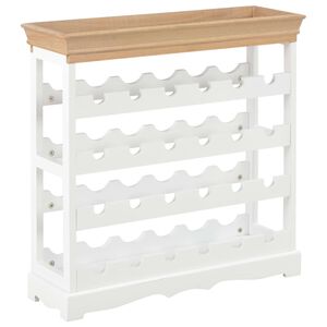 vidaXL vīna pudeļu plaukts, 70x22,5x70,5 cm, balts MDF