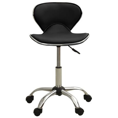 vidaXL biroja krēsls, melna mākslīgā āda