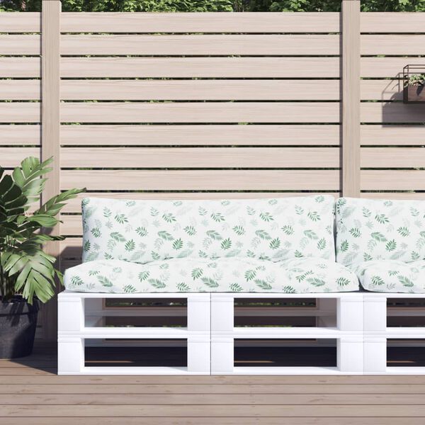 vidaXL pale&scaron;u dīvānu matrači, 2 gab., audums ar lapu apdruku