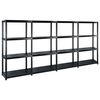 vidaXL 4-līmeņu plaukts, melns, 244x30,5x130 cm, plastmasa