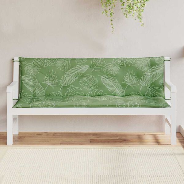 vidaXL dārza sola matrači, 2 gab., 150x50x7 cm, audums ar lapu apdruku